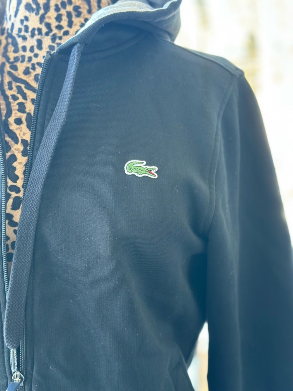 Lacoste Women’s Black Full-Zip Hooded Sweatshirt - Picture 9 of 12